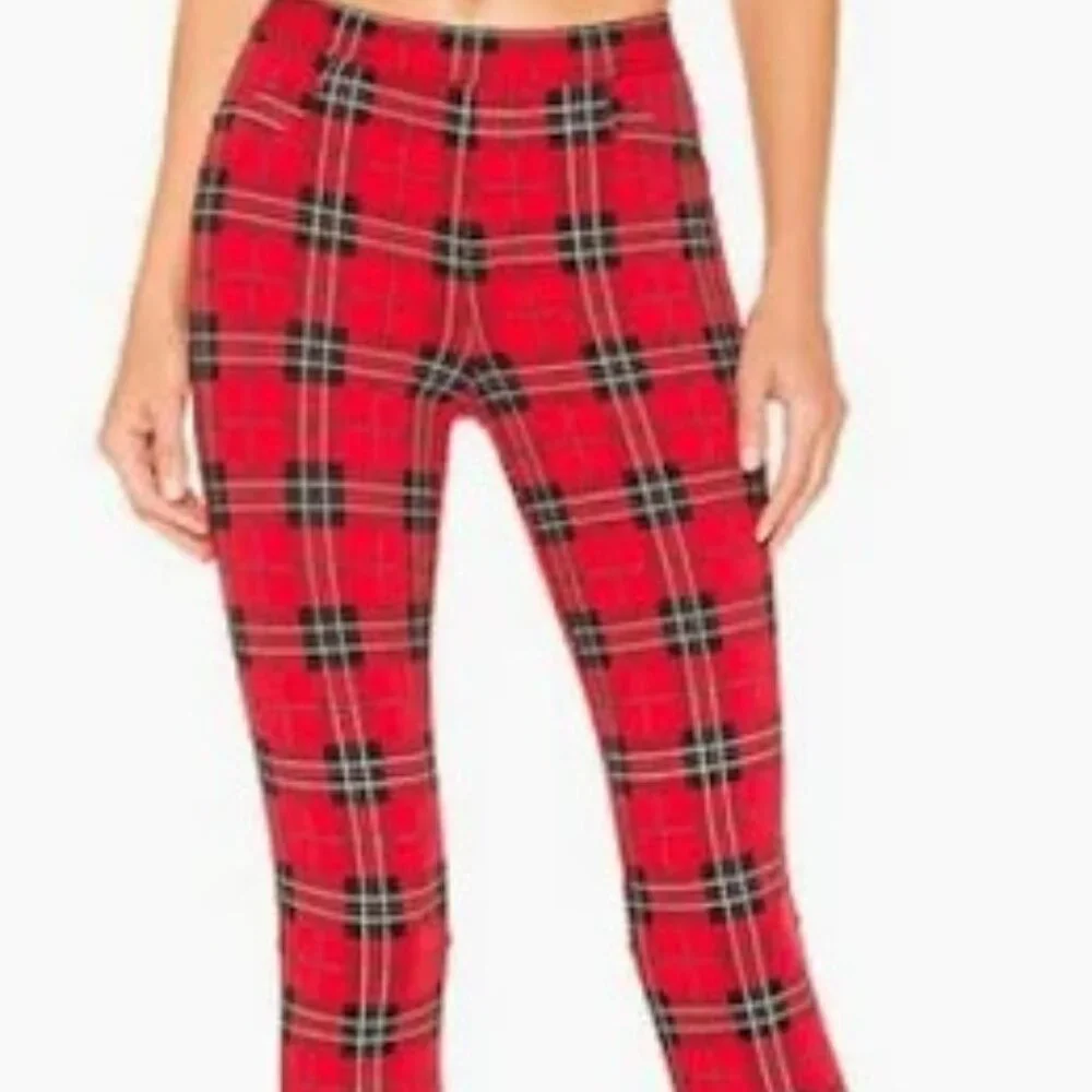 Sanctuary Red Plaid Grease Leggings. NWOT Size Small - Picture 1 of 7